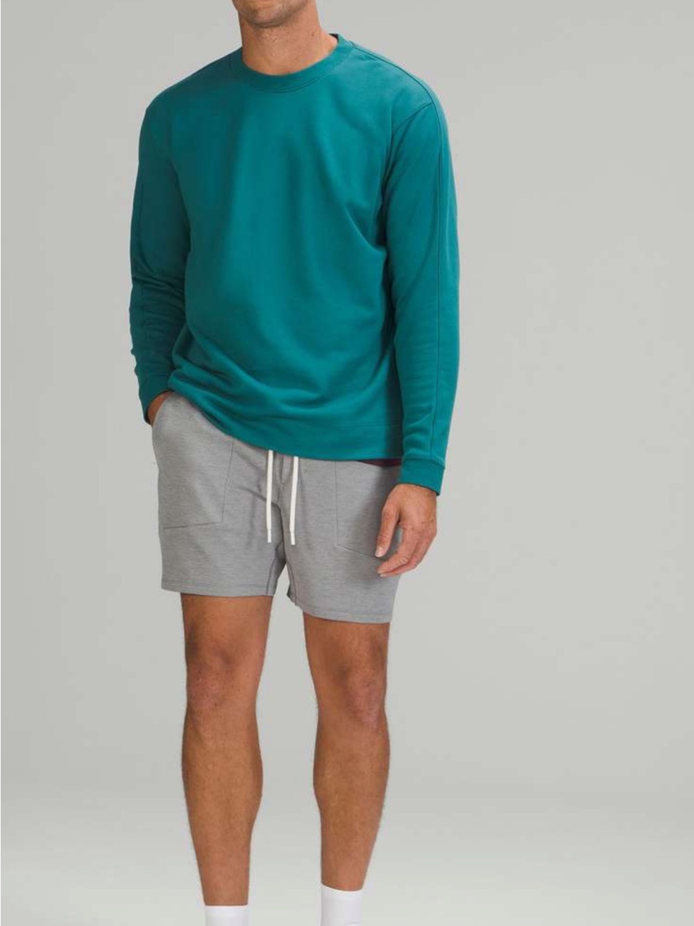 Lululemon Men's Size L French Terry Oversized Long-Sleeve Crew Deep Cove?